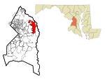 Prince George's County Maryland Incorporated and Unincorporated areas Bowie Highlighted